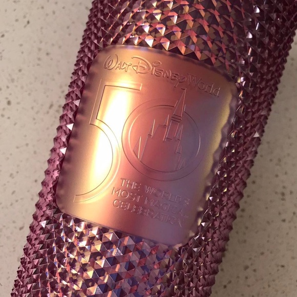 Brand new disney world 50th anniversary starbucks iridescent pink tumbler - Picture 4 of 7